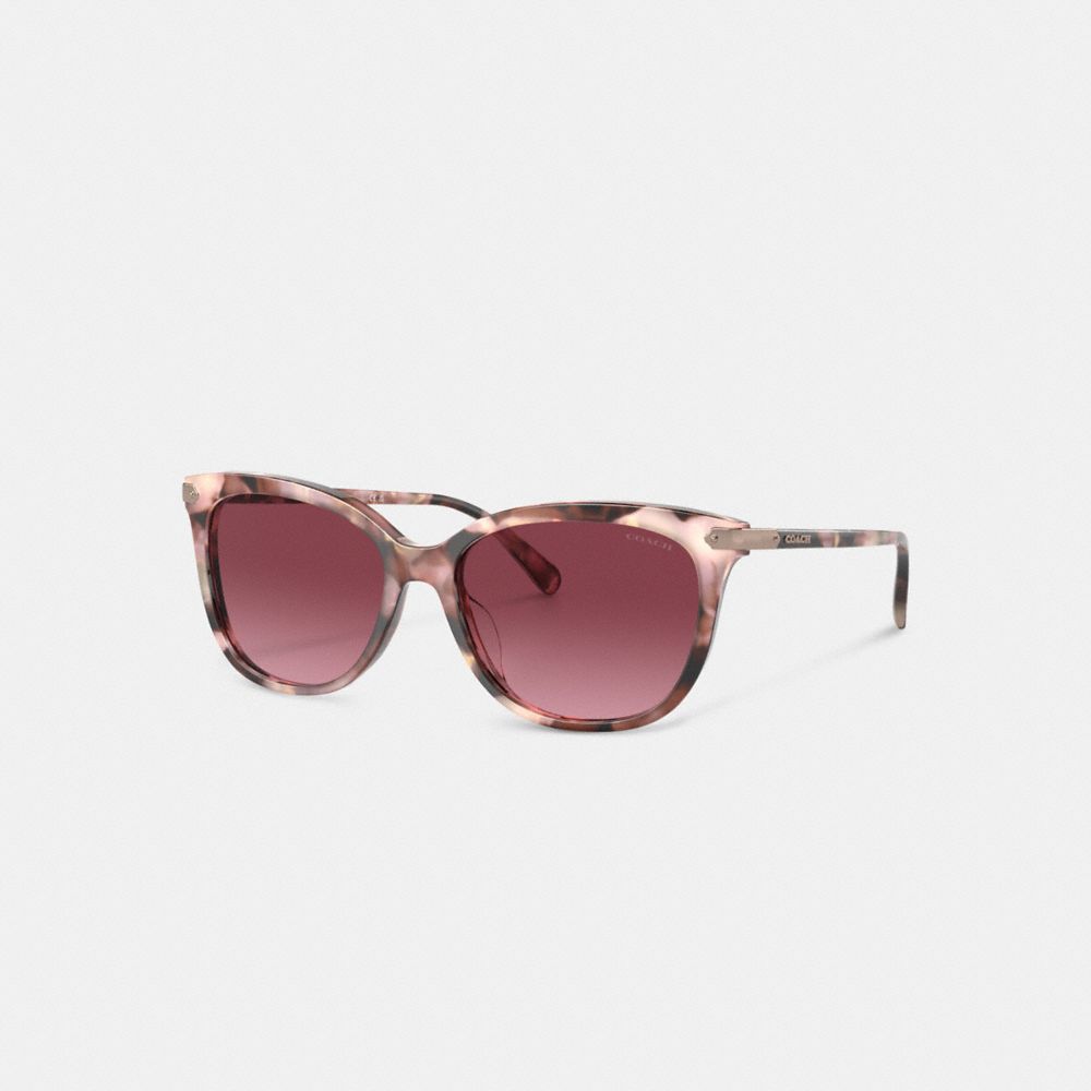 Coach Wrap Around Hangtag Square Sunglasses Pink Tortoise | COH866337
