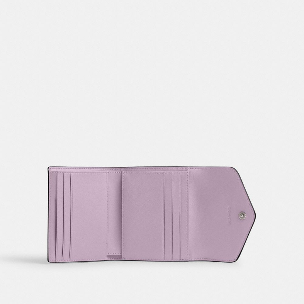 Coach Wyn Small Wallet Crossgrain Leather/Silver/Soft Purple | COH865545