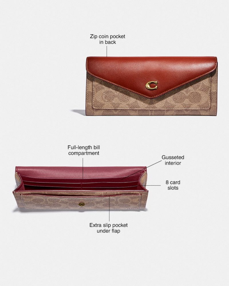 Coach Wyn Small Wallet With Horse And Carriage Print Coated Canvas/Brass/Tan Brown Rust | COH865605
