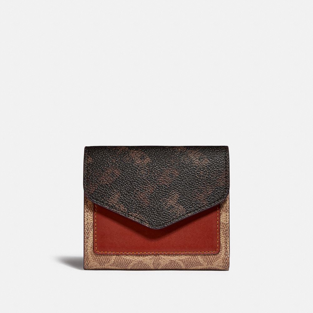 Coach Wyn Small Wallet With Horse And Carriage Print Coated Canvas/Brass/Tan Brown Rust | COH865605
